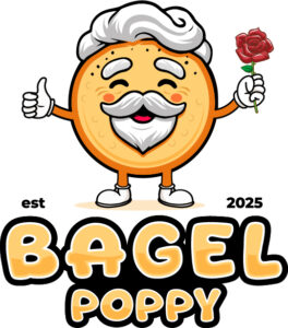 Bagel Poppy logo design with modern bakery branding